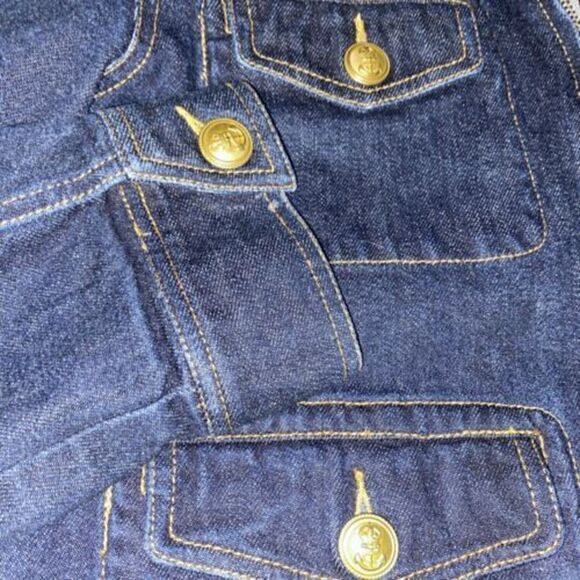 Lauren Jeans Company Dark Jean Denim Naval Military  Jacket Size Large - Picture 8 of 11